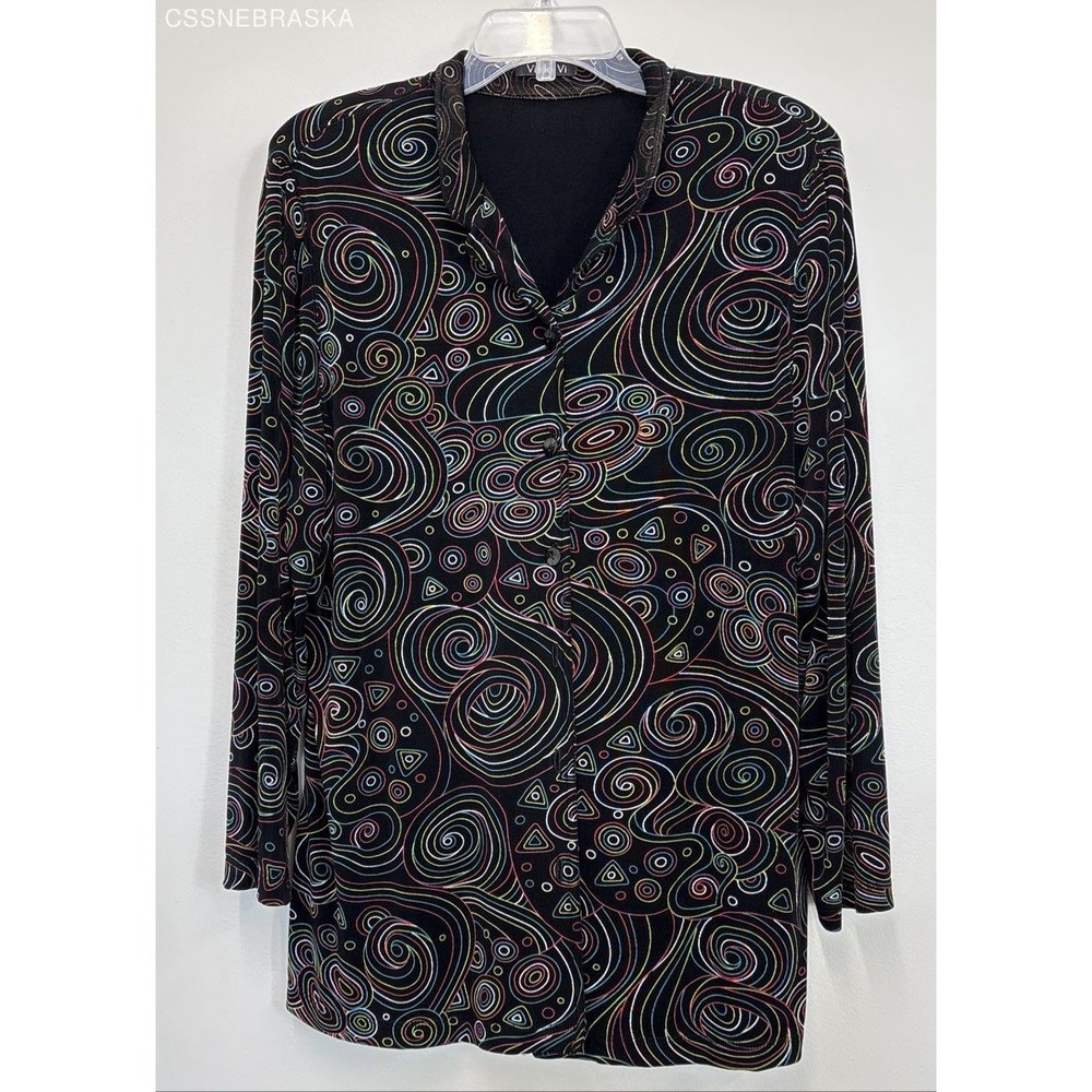 Vikki Vi Multicolor Womens Tunic Made in USA - Size 1X‎